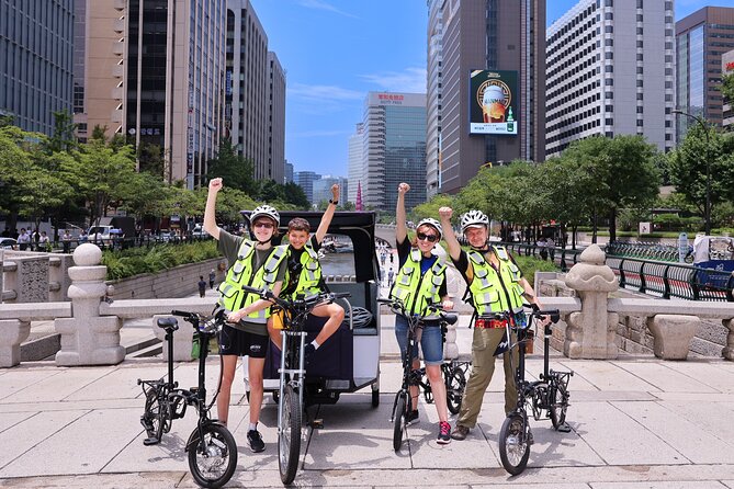 Afternoon E-bike tour and "Happy Hour" food and drinks - Cheonggyecheon begins the story of modern Seoul