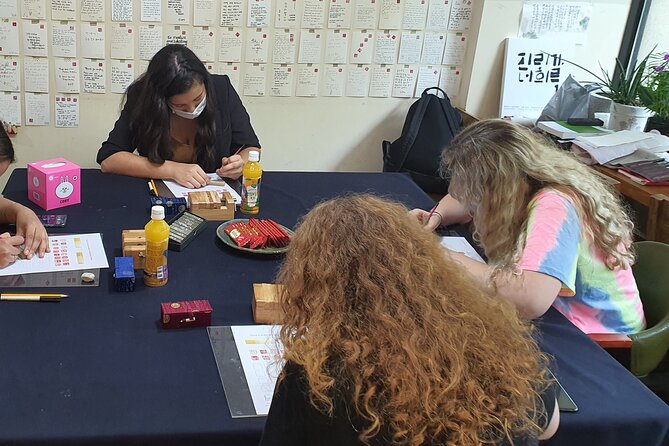 Carve Your Personal Korean Stone Seal with Jeongju in Insadong - Designing your name in Korean style