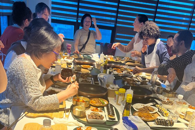 Korean Cooking at Seoul Cooking Club - A Korean cooking class with a full table at the end