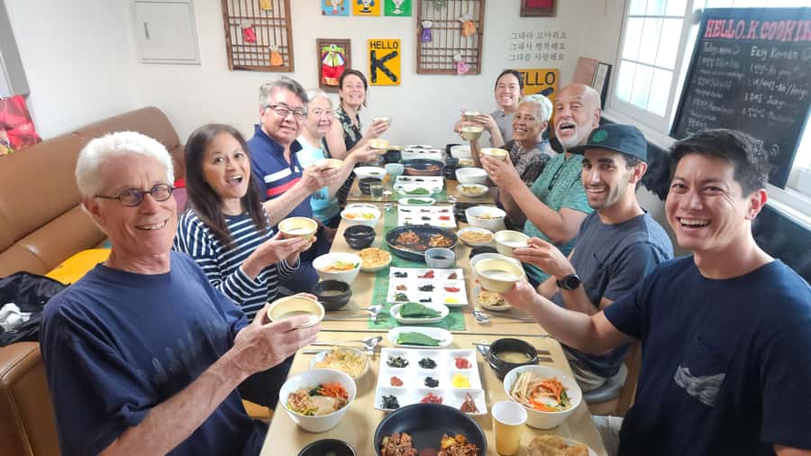 Seoul: Korean Cooking Class at a Local Home and Market Tour - A local home, a Tal mask, and an easygoing host